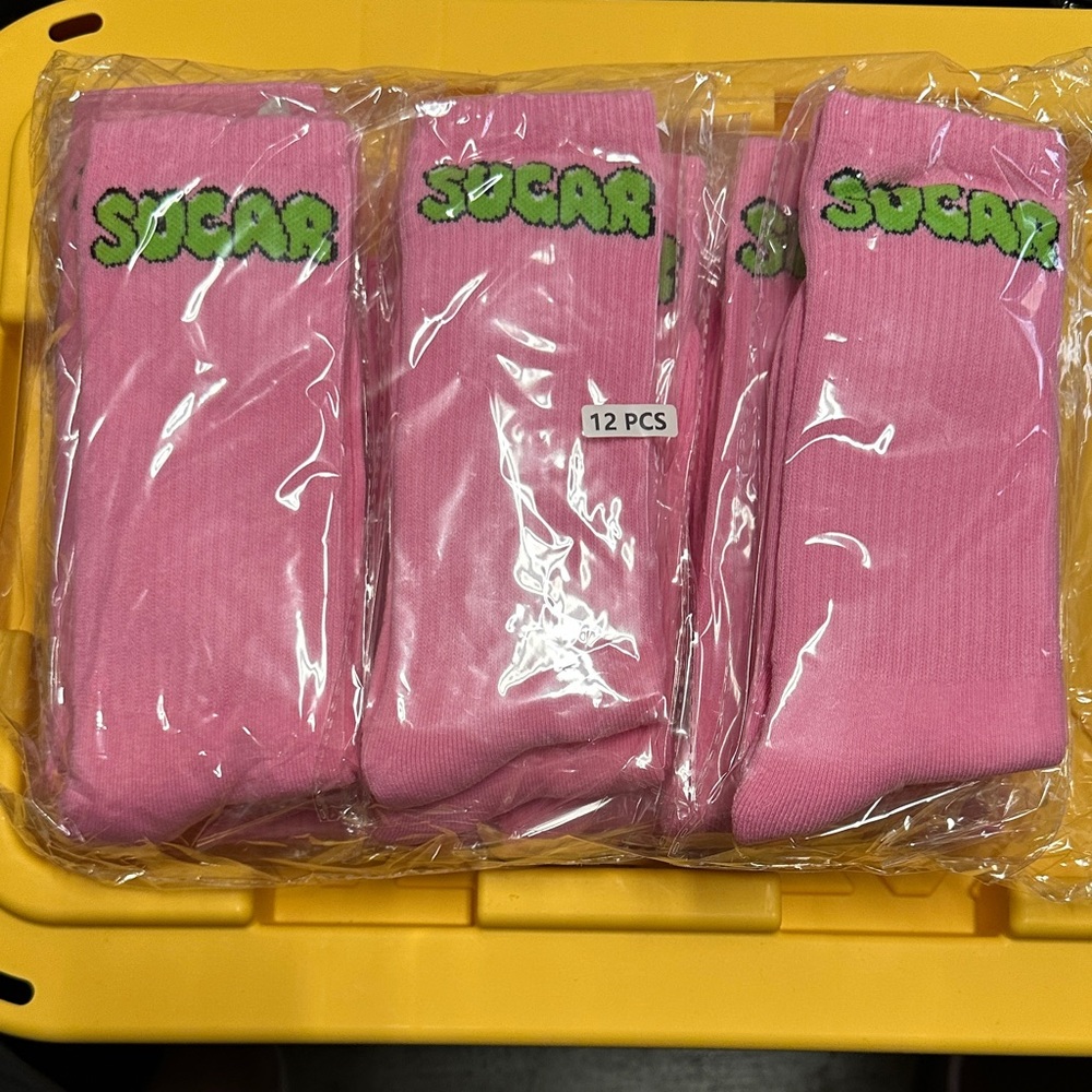 Sugar Vibrant Pink Socks - 12 Pack